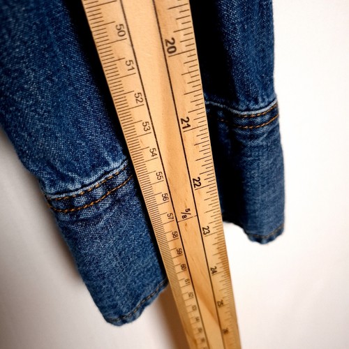 LEVI STRAUSS & CO Uomo Jeans Camicia Taglia M Western Punto Collo Cotone Blu - Foto 8 di 10