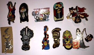 Hard Rock Cafe Pin Stockholm-MYRTLE BEACH-MEMPHIS-HALLOWEEN 2000-HAMBURG 2013-OR