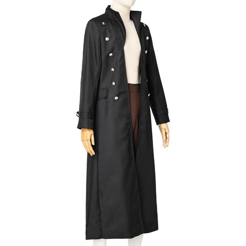 Herren Gothic Steampunk Smoking lange Jacke Mantel Halloween Vampir Cosplay Kostüm - Bild 11 von 16