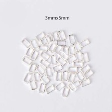 3MM x 5MM Rectangle Silver Mini Open Back Bezel/Frame