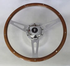 1965-1967 Ford Mustang Retro Cobra Style 9 hole Steering Wheel 15" Mustang cap