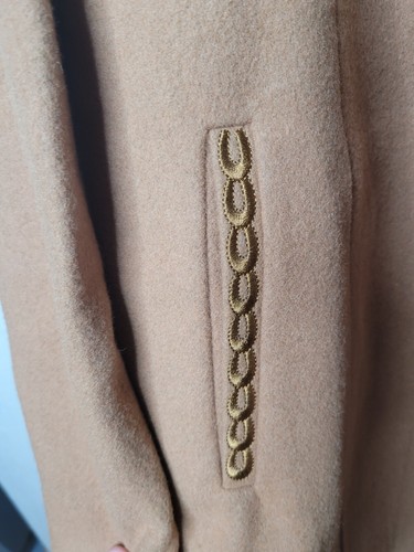 Anthropologie Cartonnier Womens Overcoat Jacket Size L Button Beige Faux fur - Picture 5 of 7