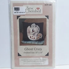 New Halloween Pillow Ghost Crazy Sew Cherished Sewing Pattern Applique Home Deco