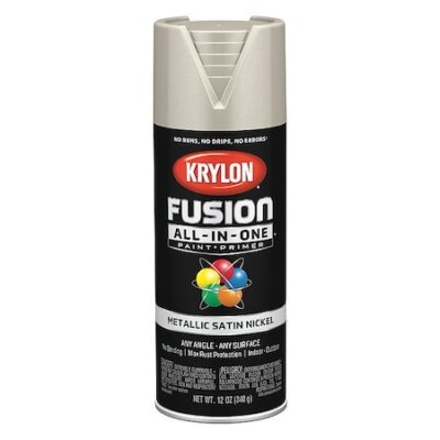 Krylon K02772007 Metallic Spray Paint, Satin Nickel, Metallic, Solvent, 12 Oz