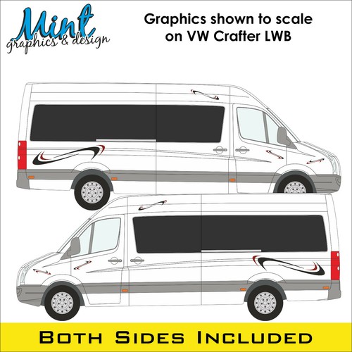 LWB VOLKSWAGEN CRAFTER VW Camper MOTORHOME MK2 Decals Stickers Van Graphics 005 - Picture 3 of 4