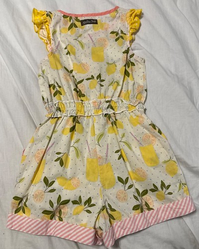 Matilda Jane Let’s Make Lemonade Romper The Adventure Begins EUC Girls Size 4 - Picture 2 of 2