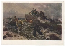 1964 WW2 Military War Chernomorets Sailors Boat NAVY OLD Soviet Russian Postcard