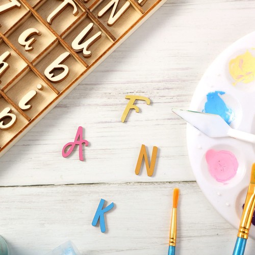 248 Pcs 1 Inch Wood Alphabet Letters and Wooden Numbers Blank Unfinished Wood... - Picture 3 of 7
