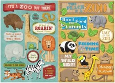 ZOO Cardstock Stickers-You Choose-Scrapbook Card Making Animals Monkey Zebra