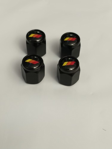 4PCS Metal Car Tire Valve Caps Valve Stem Cover for T_R-D Tri-Color Black S6 - Picture 3 of 10