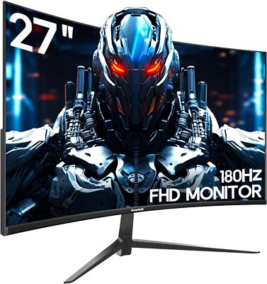 Gawfolk 27 Zoll Curved Gaming Monitor 165Hz/ 180Hz, PC Bildschirm Full HD 1080P