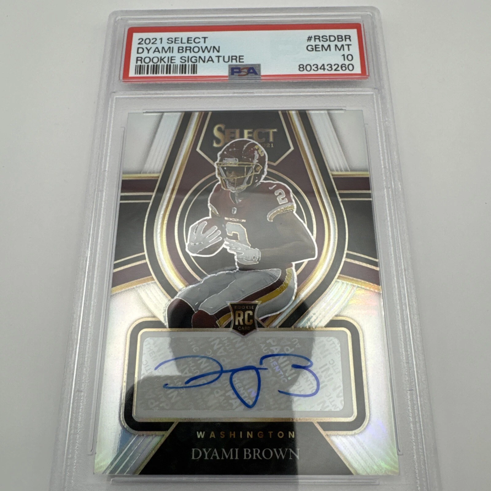 Dyami Brown Panini Select Rookie Signatures #RSDBR Base