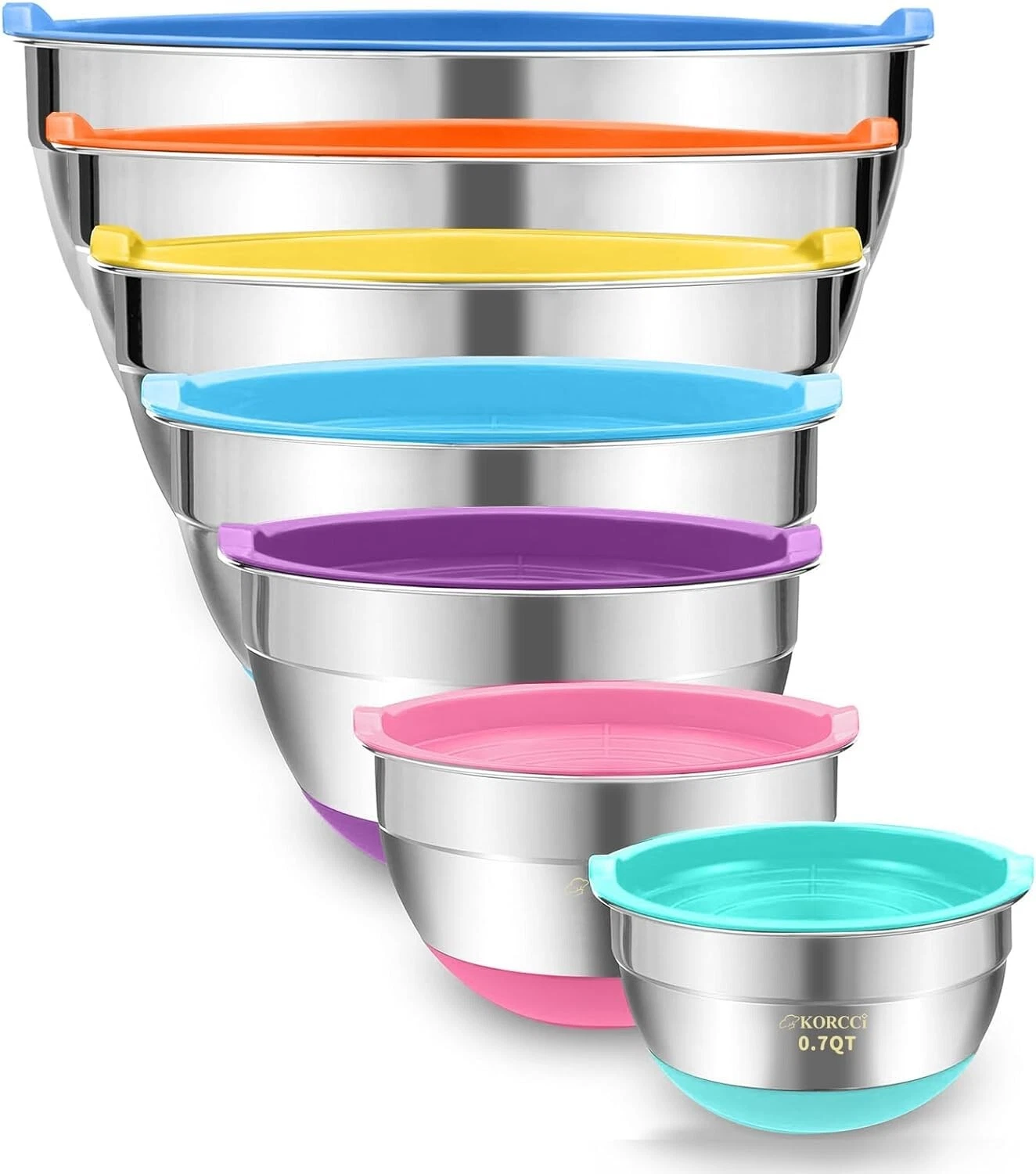 Mixing Bowls With Airtight Lids Set - 7Pc Stainless Steel Nesting Storage Bowls
Opens in a new windo