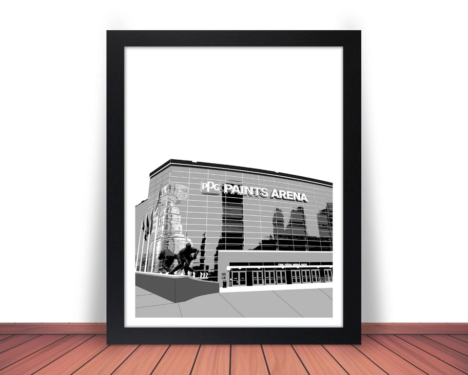 Foto enmarcada PITTSBURGH PENGUINS PPG pinturas arena horizonte foto 8x10 11x14 WBN Foto 4 de 4
