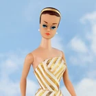 Vintage 1960s Mattel Barbie Fashion Queen Molded Hair Doll Gold Swimsuit GUC