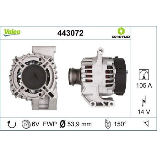 1X Generator Valeo 443072 Passend FüR Opel Vauxhall-image