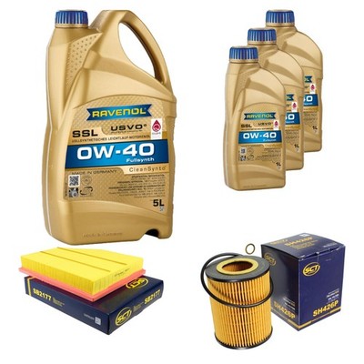 Inspektionspaket 8L RAVENOL SSL 0W-40 für BMW 5er E60 520i 525i 530i E61