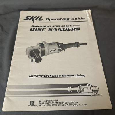 その他 K SKIL SANDER/GRINDER OWNER'S OPERATING GUIDE | eBay