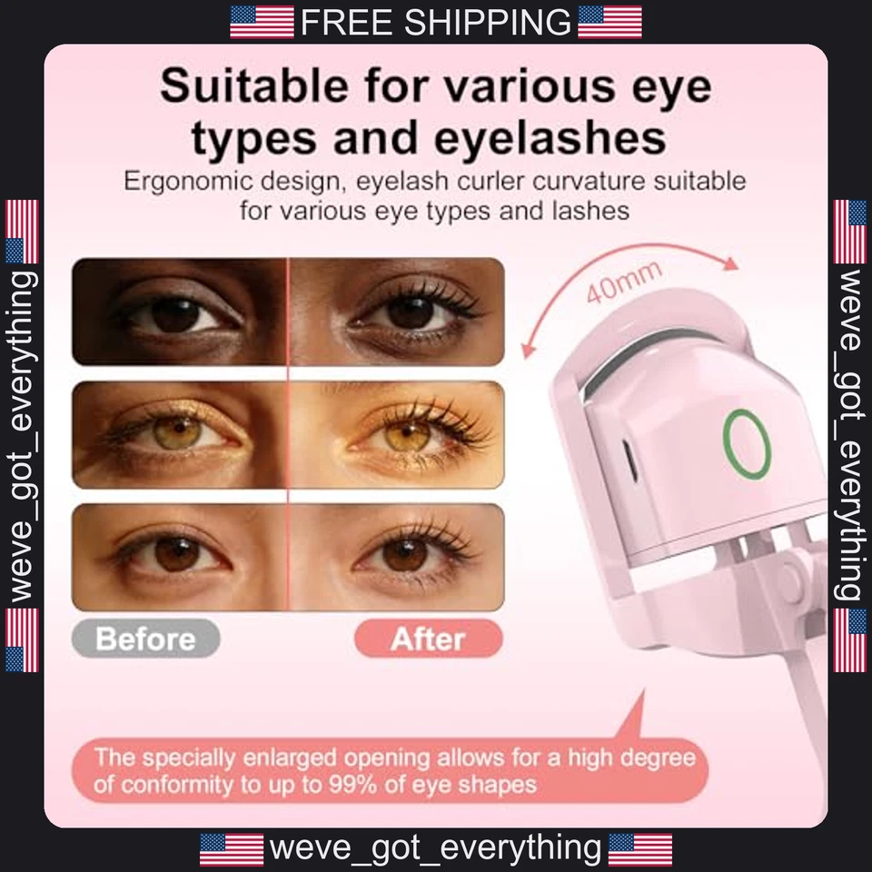 Heated Eyelash Curler with Dual Temperature Control for Natural Curls - Image 3 of 4