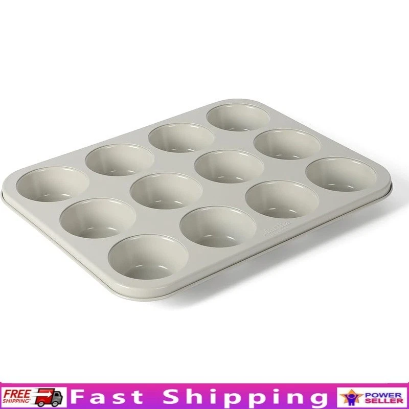Nonstick 12 Cup Carbon Steel Muffin Pan Heat Resistant Baking Tray Bakeware New