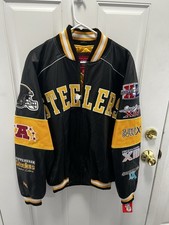 Pittsburgh Steelers 5 Time Super Bowl Champs Genuine Leather Jacket Size Medium