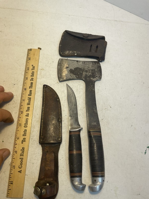 Western Boulder Colo Ranger Knife  hatchet Blade & sheaths Combo