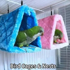 Pet Nest Plush Bird Cave Cage Warm Hanging Sleeping Bed Hut Tent Parrot Hammock