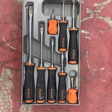 Snap-on Tools Orange Soft Grip Screwdriver Set 8 Pc Old Skool Handle Snap-on Tools Orange Soft Grip Screwdriver Set 8 Pc Old Skool Handle