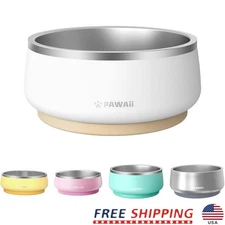 Durable Stainless Steel Dog Bowl Non Slip Pet Feeding Bowl Indoor Outdoor New