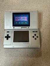 Nintendo DS Original Console Silver Tested Working w/Stylus + PACMAN GBA GAME
