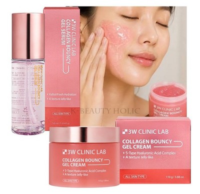 3W Clinic Lab Collagen Bouncy Gel Serum 50ml & Cream 110g / Moisture,Whitening