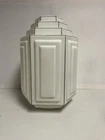 Vintage skyscraper art Deco light pendant Milk white glass