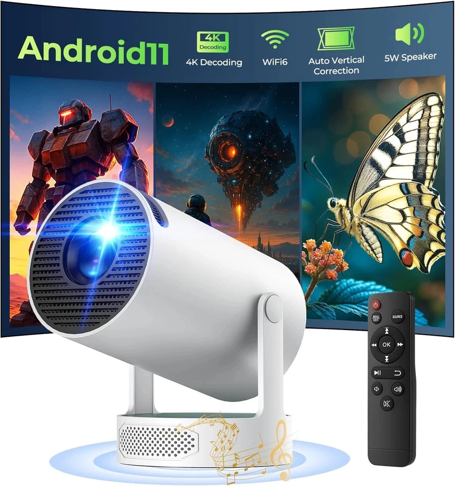 5G 4K Projector Smart HD LED WiFi Bluetooth 5.0 HDMI Android Office Home Theater - Image 2 of 4