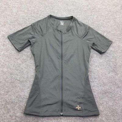 Tommie Copper Shirt Mens Medium Gray Compression Zip Lower Back Support