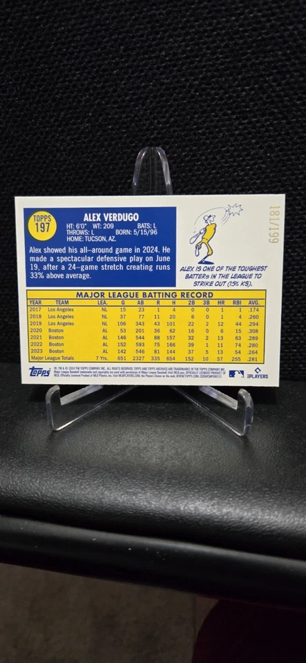 2024 Topps Archives - 1970 Topps Alex Verdugo #197 Rainbow Foilboard /199 - Image 2 of 3