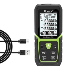 Huepar Laser Distance Meter 393Ft with Li-ion Battery & Electric Angle Sensor...