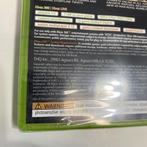 SEALED THE ROCK variant of WWE '12 (Microsoft Xbox 360, 2011) Brand New Factory - Picture 11 of 13