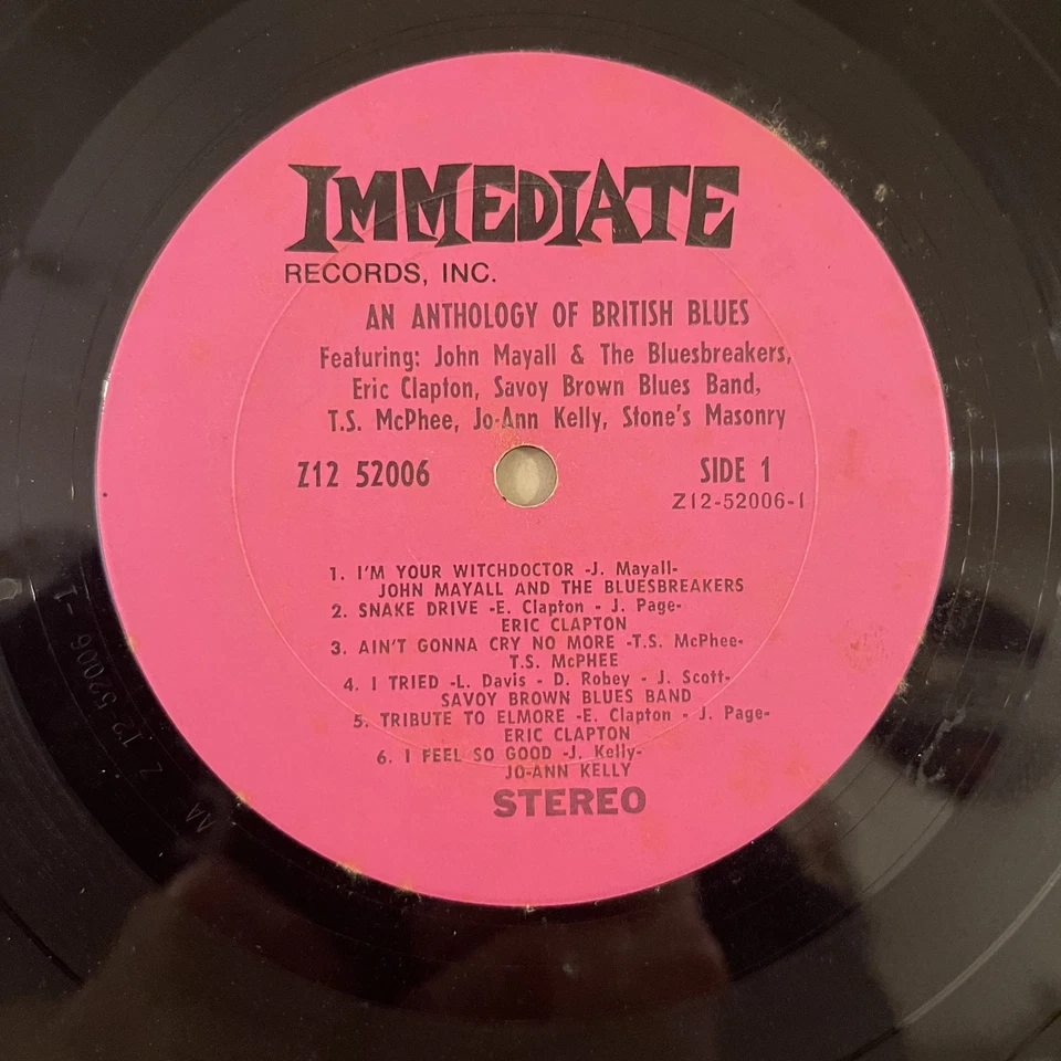 John Mayall Eric Clapton An Anthology of British Blues Vinyl LP Immediate J Page Foto 3 de 4