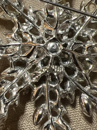 Sarah Coventry Abend Schneeflocke große rauchige Strass Brosche Anstecknadel 812 Vintage - Bild 4 von 11
