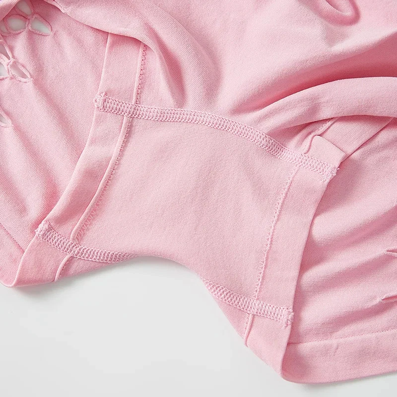 1 par de bragas cortas para niños para mujer de punto hueco cintura media ropa interior cómoda Foto 4 de 4