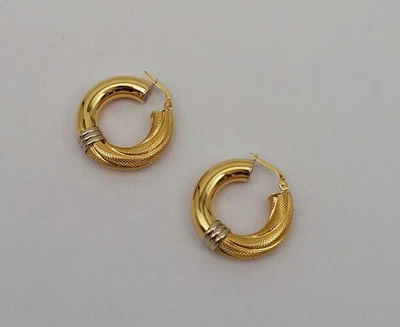 Creolen in 18 Kt/750 Gelbgold Weißgold! - Bild 1 von 4