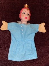 Vintage Simba Hand Puppet Toy Theatre Princess Crown Plastic Head Role Play Doll