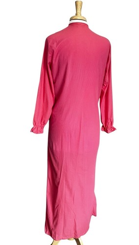 STARBEST Vintage Thin Knit Modest Women's M Pink Long Nightgown Prairie Grandma - Picture 5 of 8