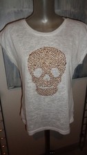 Free for Humanity Shirt Skull Totenkopf weiß/Gold Größe M