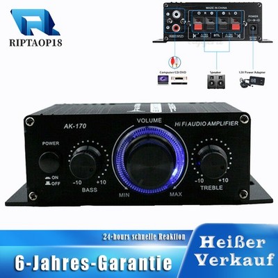 400W HiFi Verstärker Vollverstärker 2 Kanal AMP Mini KFZ Amplificador FM Radio