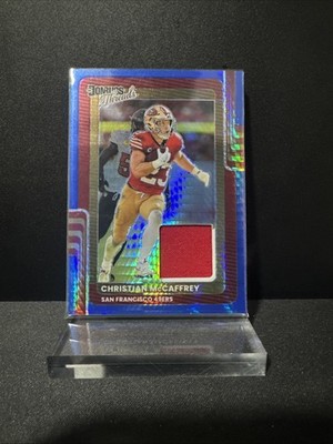 2025 Donruss Optic Christian McCaffrey Blue Hyper Threads Patch #DTBH-CMY 49ers
