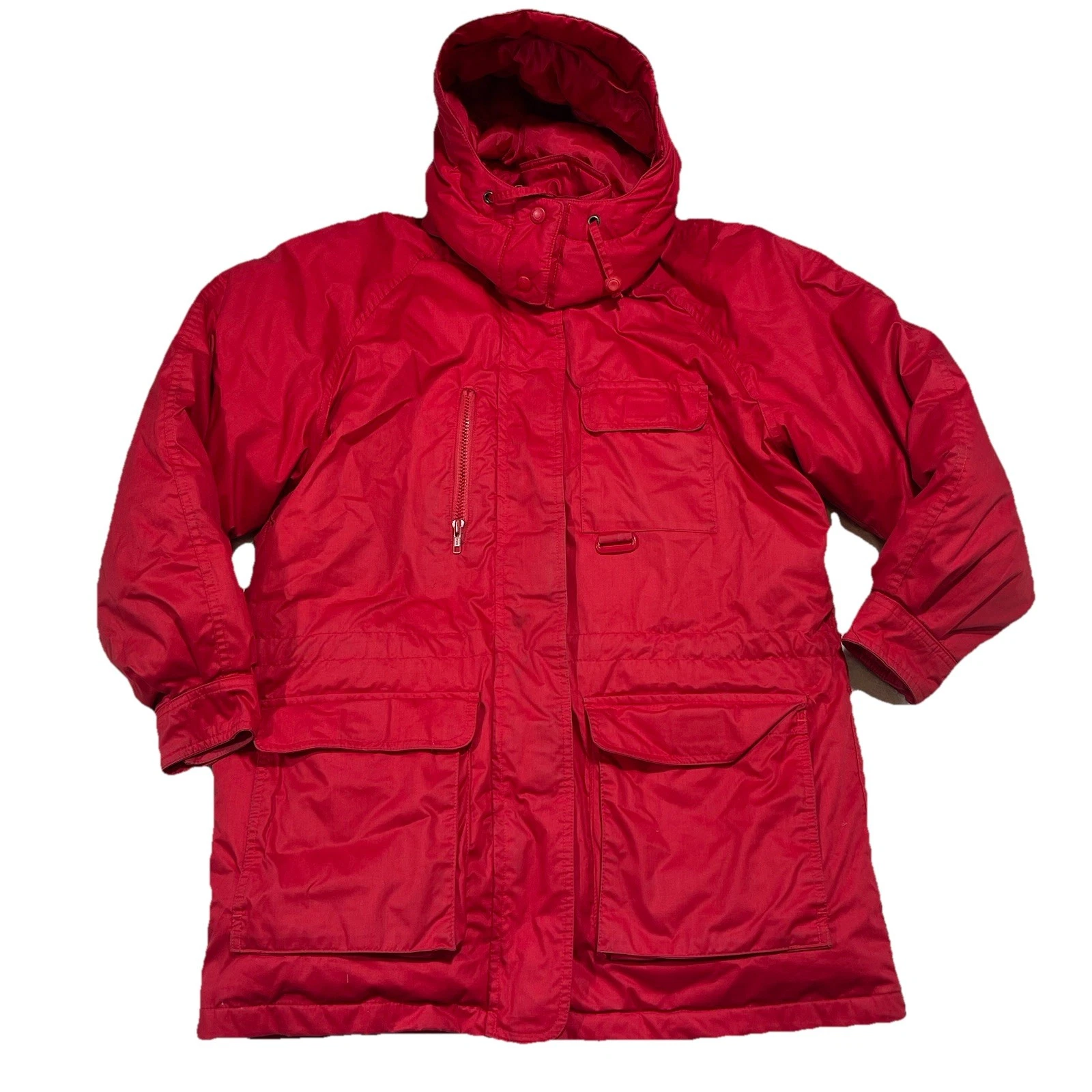 Vintage Eddie Bauer Unisex Mens Medium Red Goose Down Winter Jacket Coat N5
