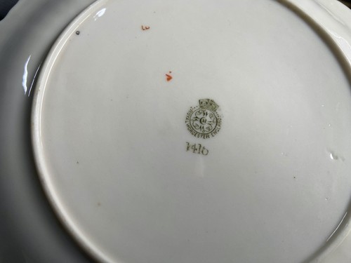 PIATTI LATERALI DIPINTI A MANO ROYAL WORCESTER ANNI '20, PIATTO ASHWORTH IMARI & FOLEY ECC. - Foto 15 di 24