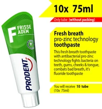 FREE SHIPPING 10x tube in 75ml Prodent toothpaste, protection & whitening gums