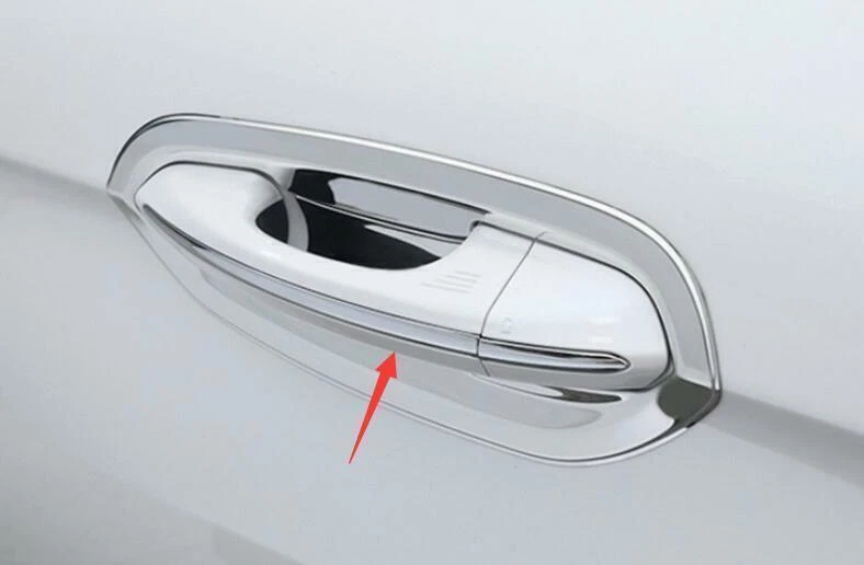 Cubierta de manija de puerta lateral exterior de acero cromado 8 piezas para Ford Edge 2015-2021 Foto 4 de 4